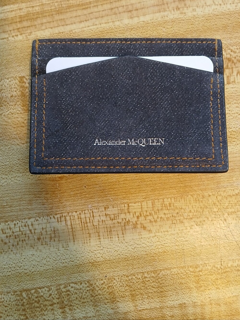 Alexander McQueen NWOT Denim Card Holder RARE - Picture 3 of 4